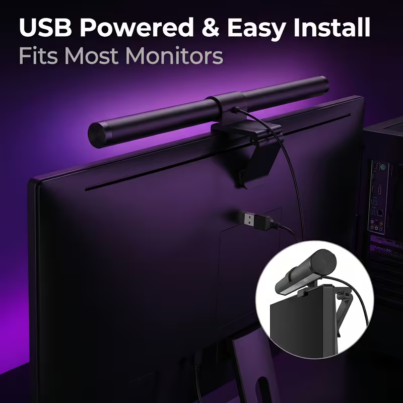 Home Office Lamp - LED Monitor Light Bar With Remote