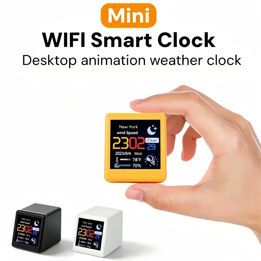 Led Desk Clock - Smart Wifi Weather Station Desk Clock