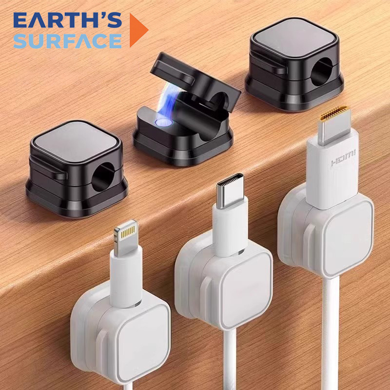 Home Office Organization - Magnetic Cable Clip Winder Holder Adhesive