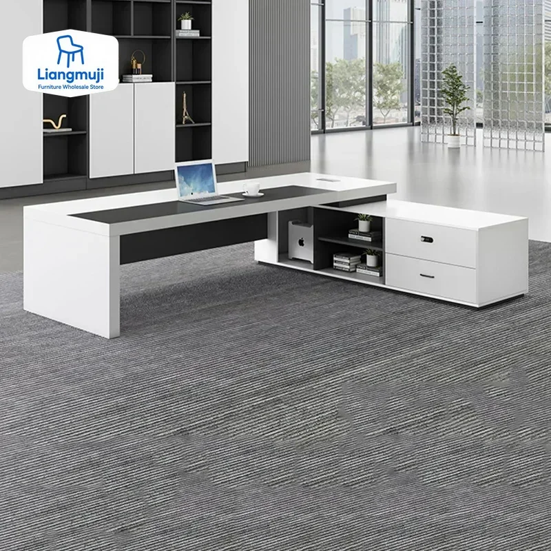 Home Office L Shaped Desk - Organizer Office Desk Wall Cabinet Drawer