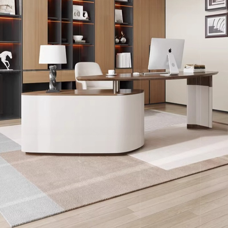 Home Office L Shaped Desk - Adjustable Executive Office Desk Shelves Lshaped
