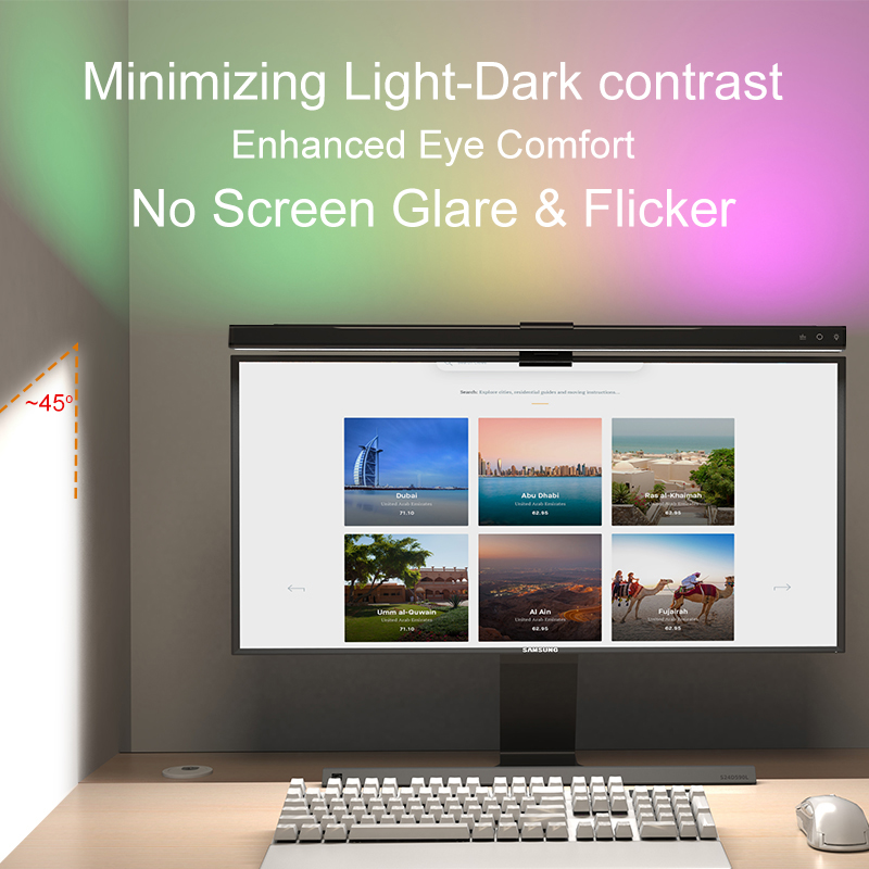 60/80cm RGB Light LED Monitor  - Home Office Lamp review and price