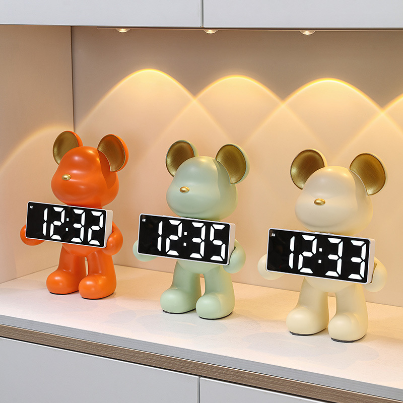 Nordic Creative Resin Bear Clo - Led Desk Clock review and price