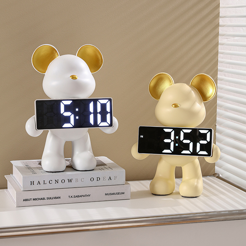 Nordic Creative Resin Bear Clo - Led Desk Clock review and price