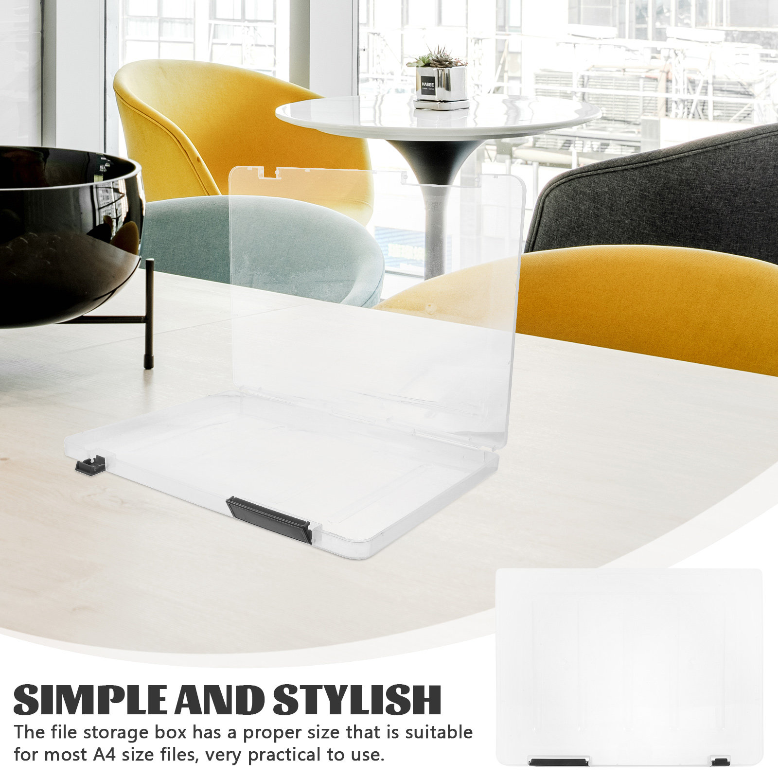 Transparent A4 File Box Plasti - Home Office Travel Document review and price