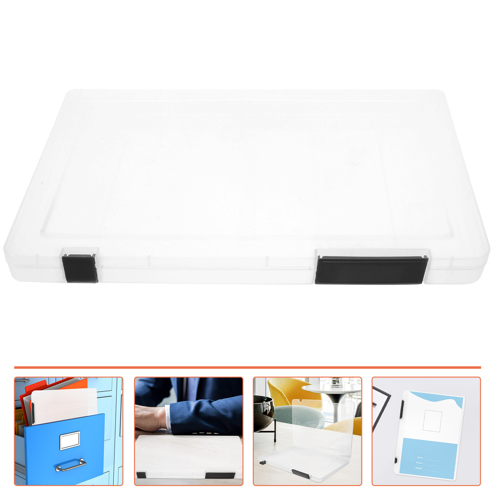 Transparent A4 File Box Plasti - Home Office Travel Document review and price