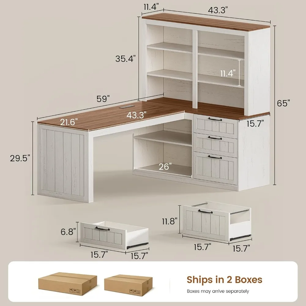 SEDETA Farmhouse L Shaped Comp - Home Office L Shaped Desk review and price
