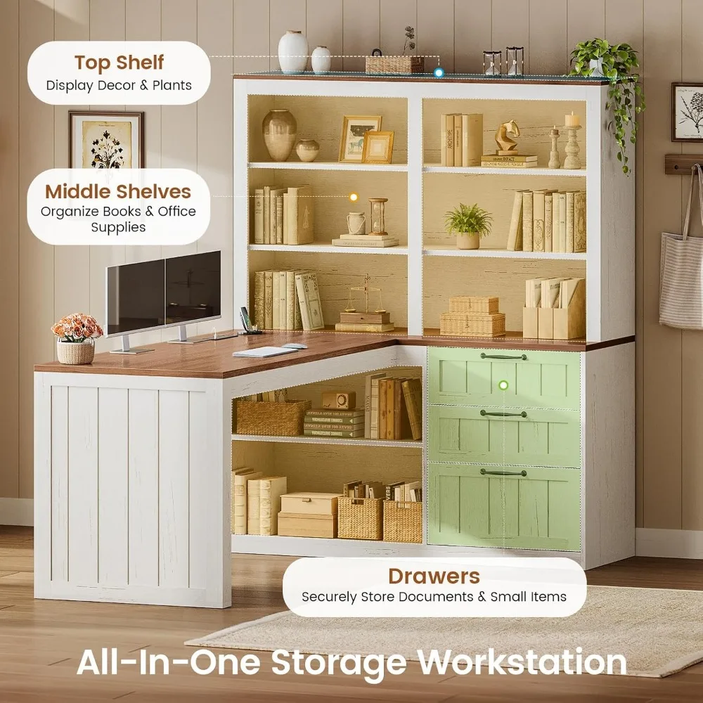 SEDETA Farmhouse L Shaped Comp - Home Office L Shaped Desk review and price