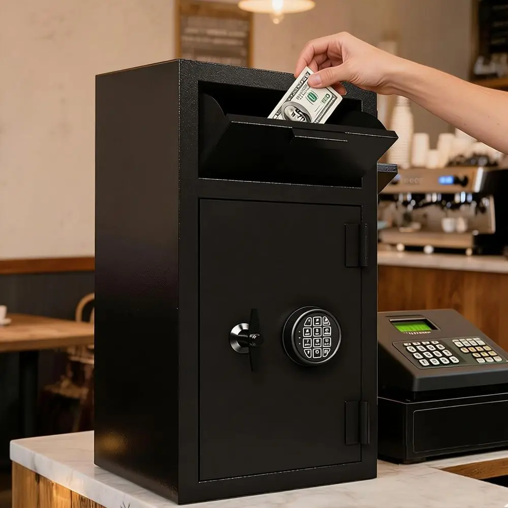 Waterproof Cash Drop Safe Box  - Home Office Travel Document review and price