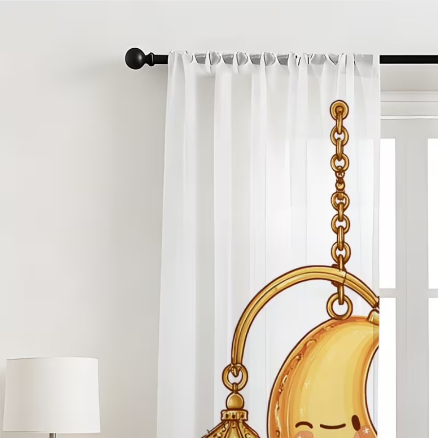 2PCS Digital Print Sheer Curta - Home Office Lamp review and price