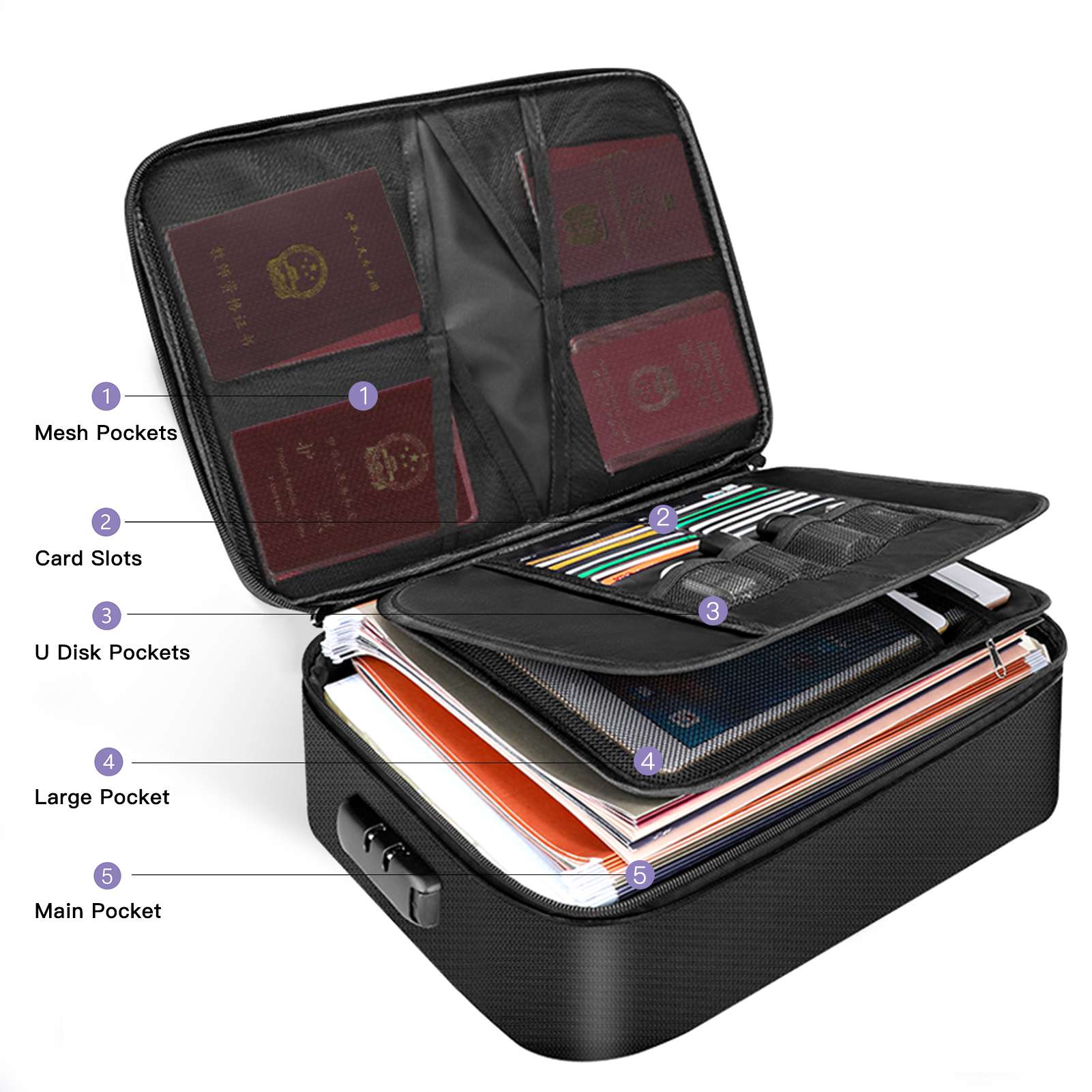Fireproof Document Bag with Zi - Home Office For Passport review and price