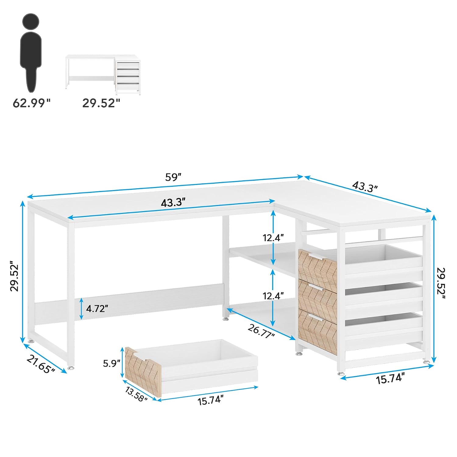 L Shaped Computer Desk with Dr - Home Office L Shaped Desk review and price