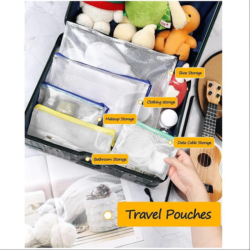 27Pcs Mesh Zipper Pouch Mesh Z - Home Office Travel Document review and price