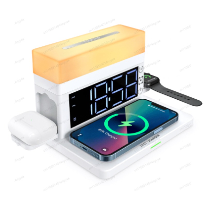 6-in-1 Wireless Charging Desk  - Led Desk Clock review and price