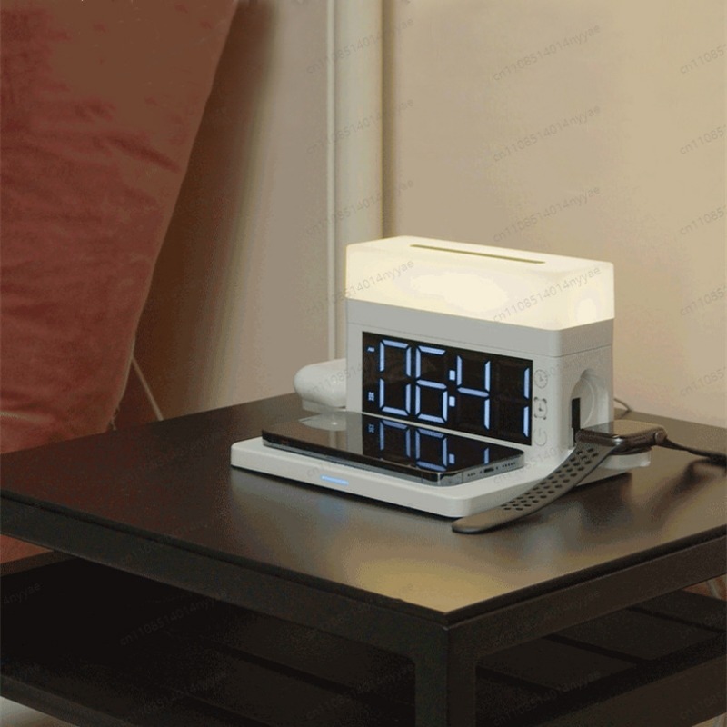 6-in-1 Wireless Charging Desk  - Led Desk Clock review and price