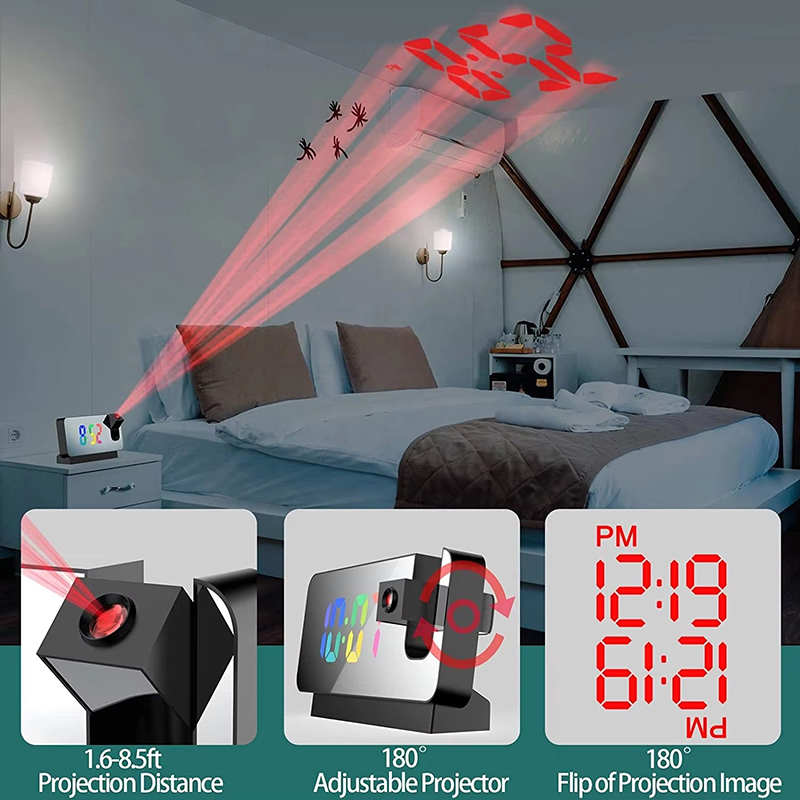 Projection Alarm Clock Desk Cl - Led Desk Clock review and price