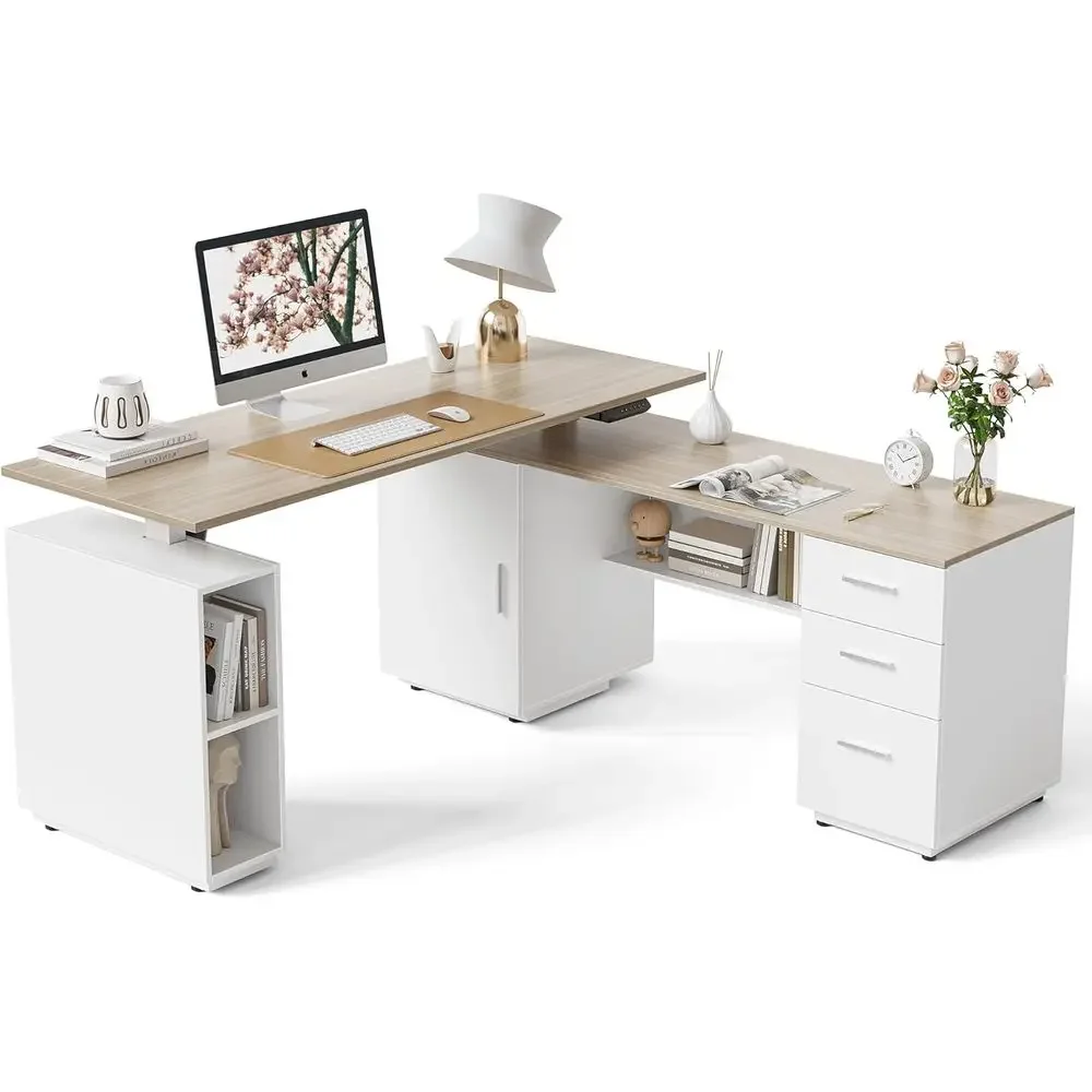 63 L-Shaped Standing Desk with - Home Office L Shaped Desk review and price
