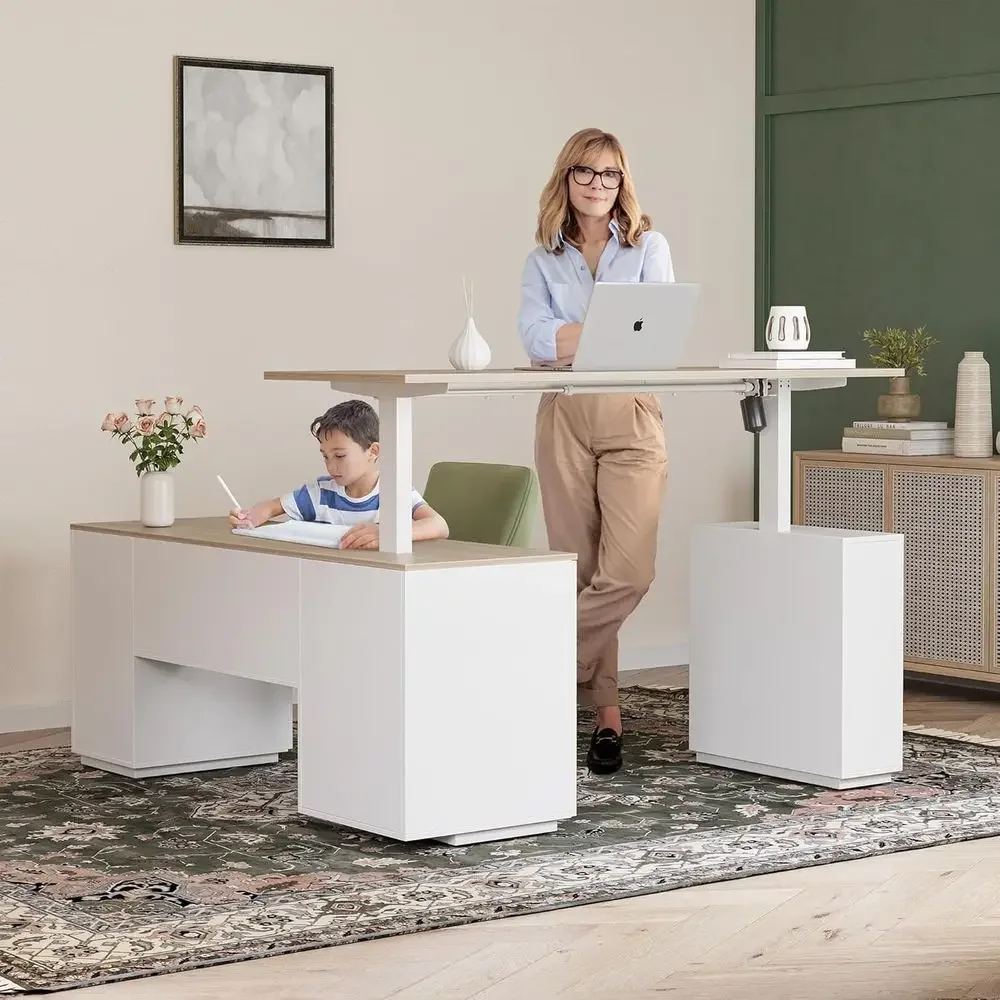 63 L-Shaped Standing Desk with - Home Office L Shaped Desk review and price