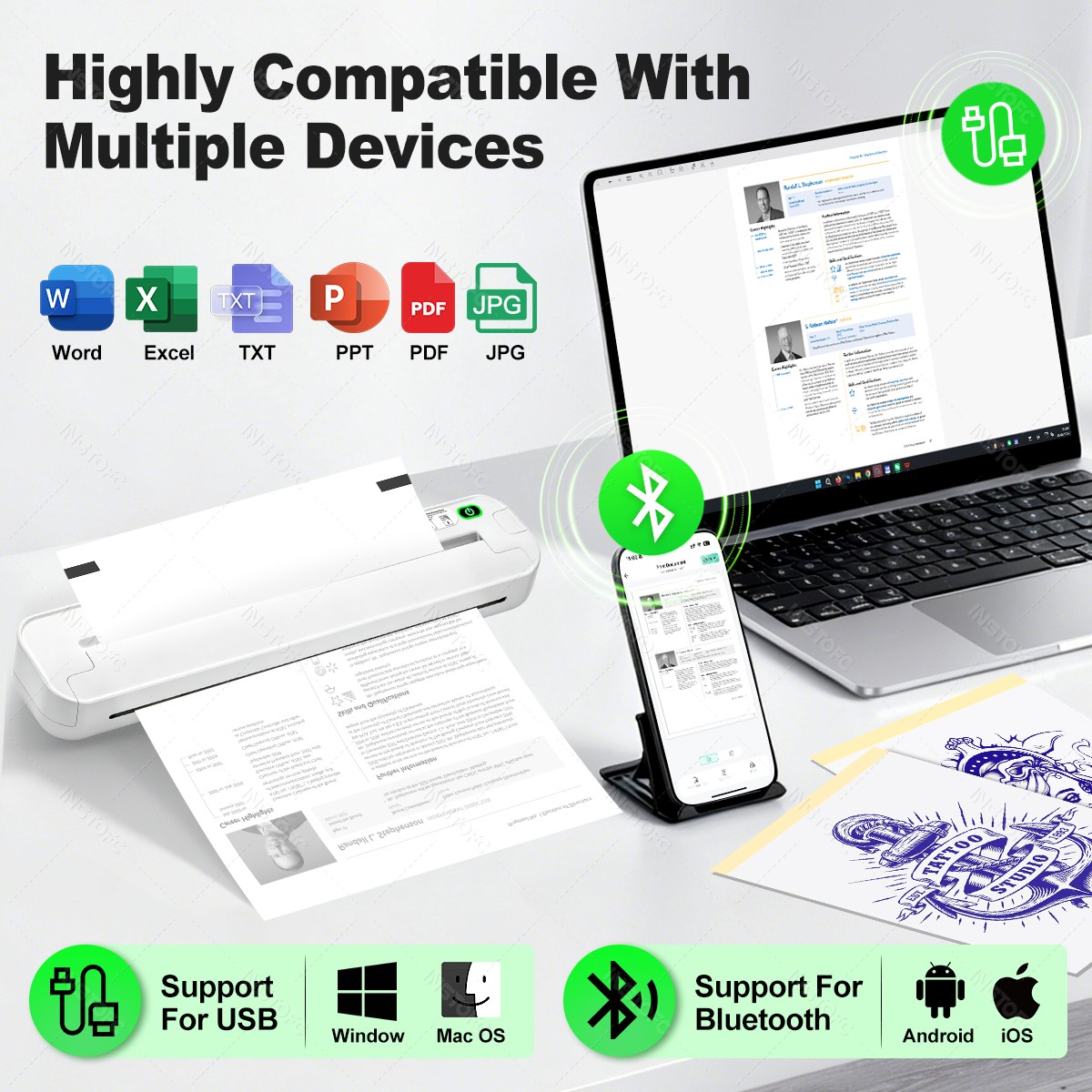 A4 Portable Thermal Printer Mi - Home Office Travel Document review and price
