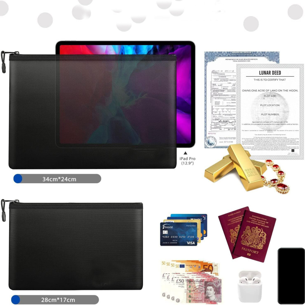Fireproof Document Bag Waterpr - Home Office For Passport review and price