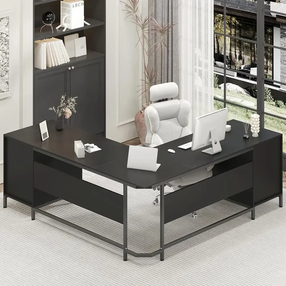Large L-Shaped Wood Desk with  - Home Office L Shaped Desk review and price