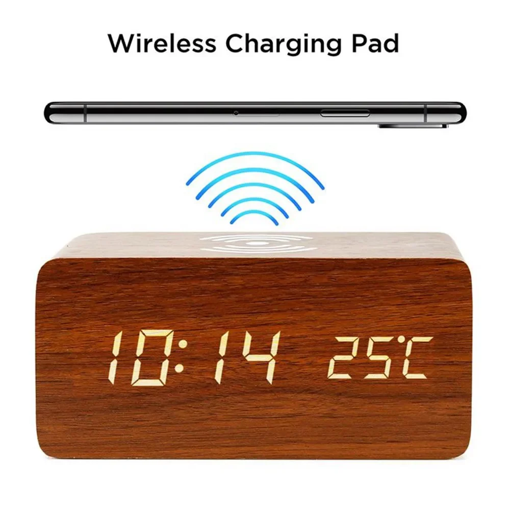 Alarm Clock LED Digital Wooden - Led Desk Clock review and price