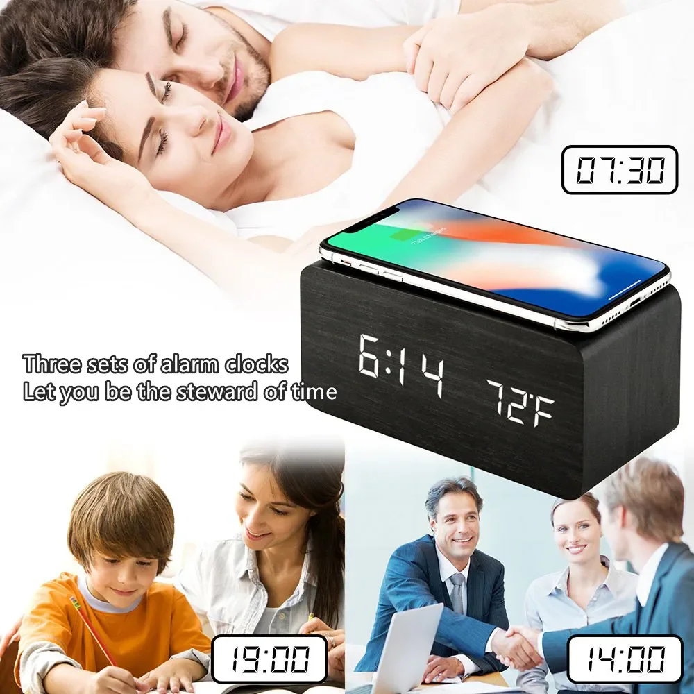 Alarm Clock LED Digital Wooden - Led Desk Clock review and price