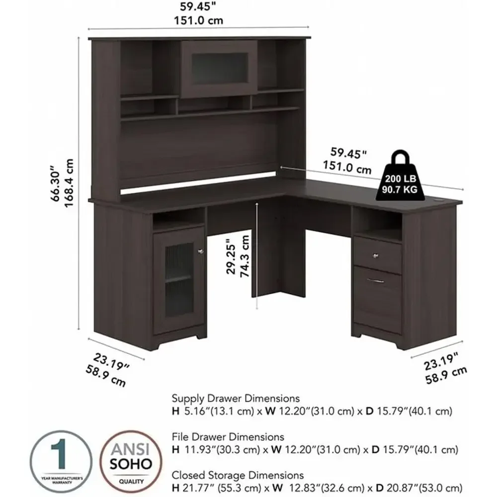 60 L-Shaped Wood Desk with Hut - Home Office L Shaped Desk review and price