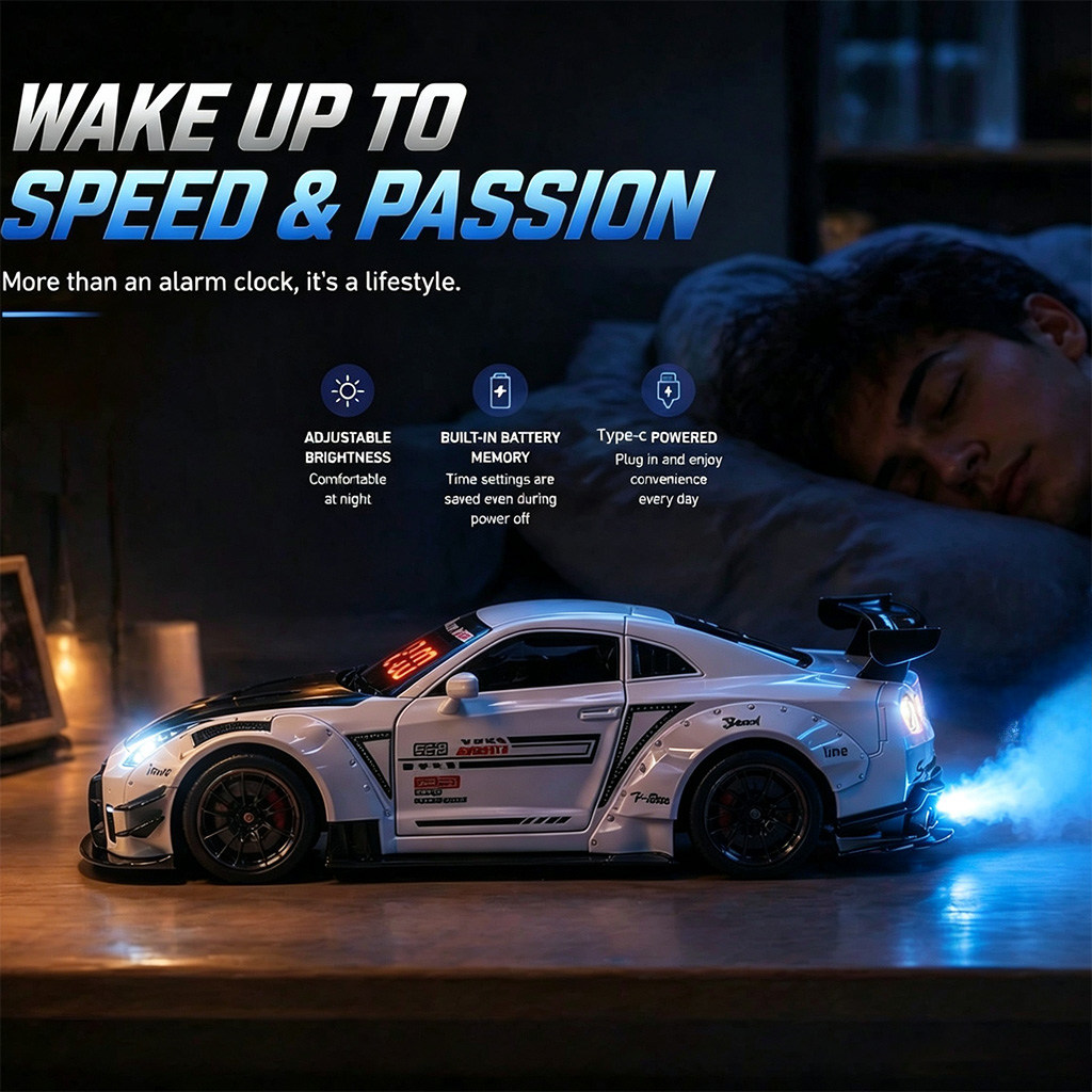 1PCS Rechargeable Hypercar Mod - Led Desk Clock review and price