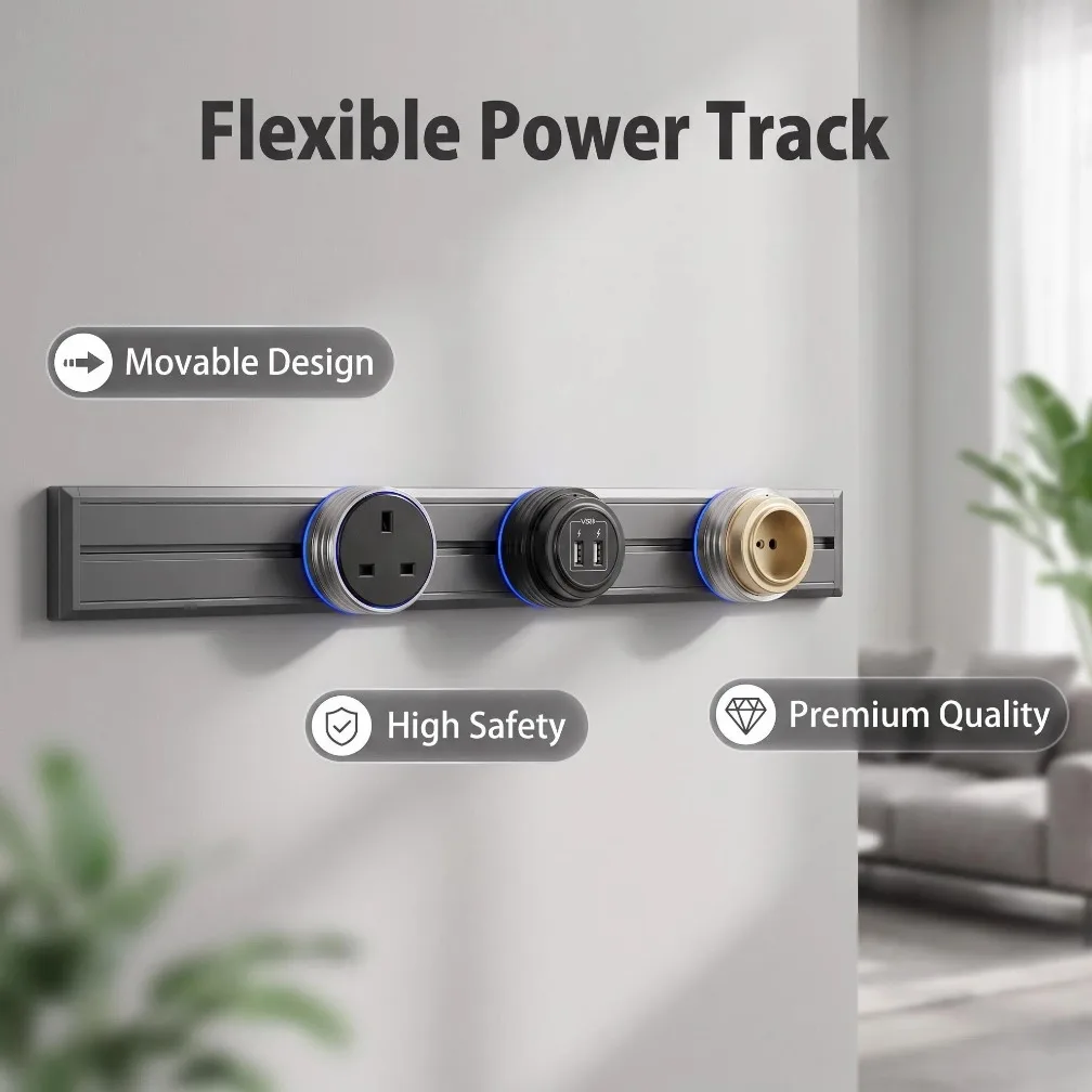Wall Power Track Socket with S - Home Office Of Uk review and price
