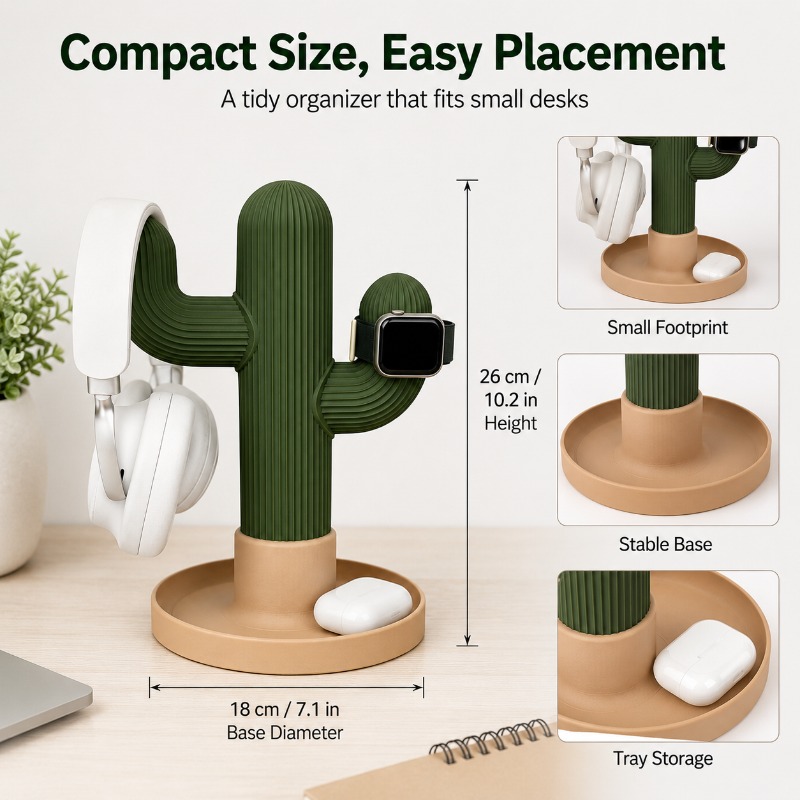 Minimalist Cactus Headset Stan - Home Office Organization review and price